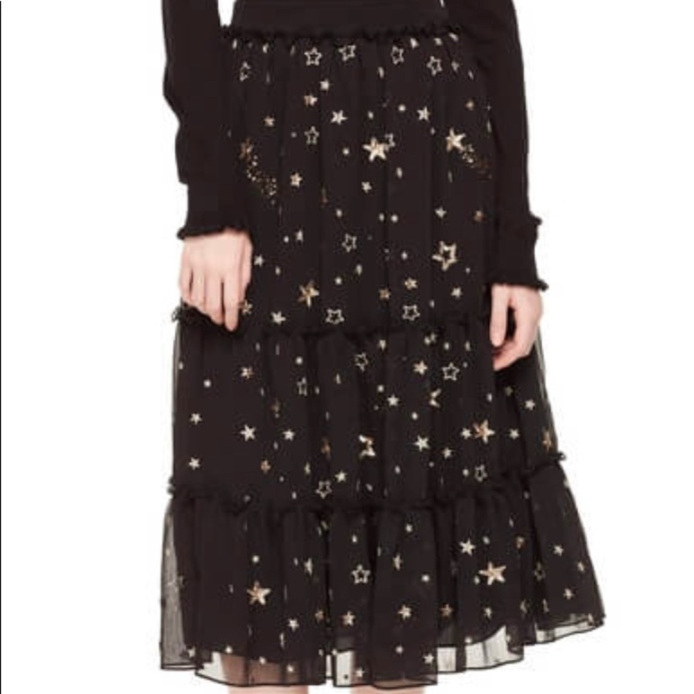 Kate Spade Sequin Embroidered Stars Skirt